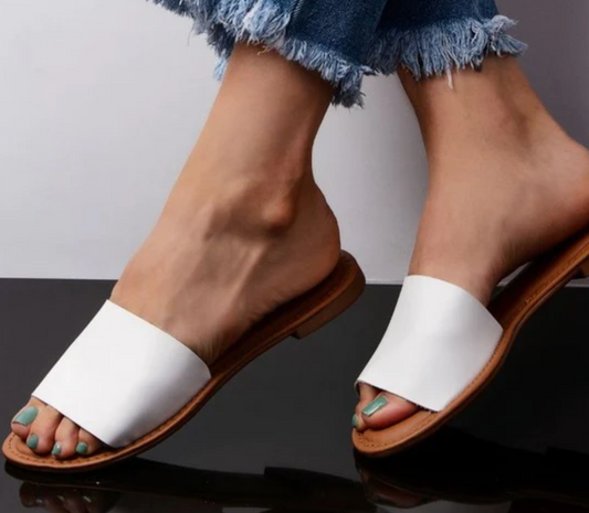 Sunny White Slip-On Sandals - Final Sale