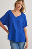 Solid V-Neck Short Sleeve Top - Final Sale