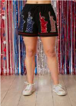 Statue of Liberty Sequin Shorts - Final Sale