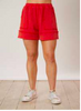 Red Washed Cotton Gauze Short - Final Sale