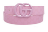 Lilac GO Buckle Embossed Print Belt