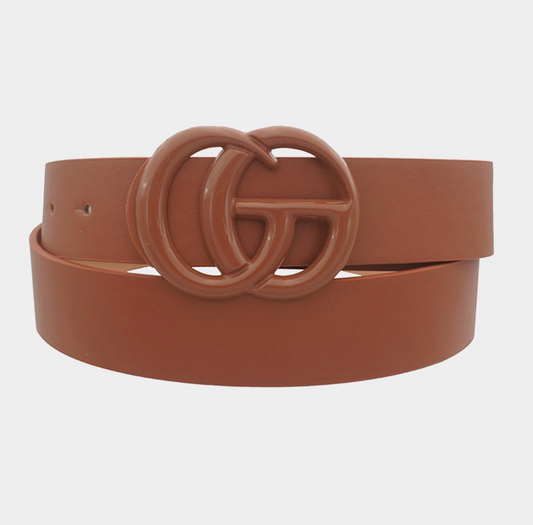 Cognac Color Coated GO Buckle Tonal Belt**