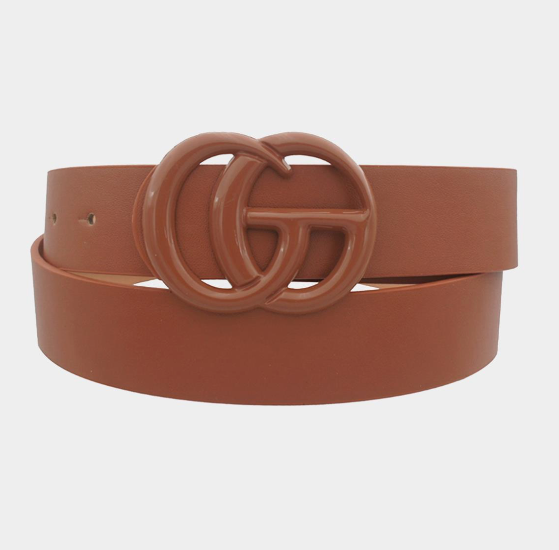 Cognac Color Coated GO Buckle Tonal Belt**