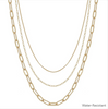 Water Resistant Triple Layered Clip Chain 16"-18" Necklace