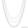 Water Resistant Triple Layered Clip Chain 16"-18" Necklace