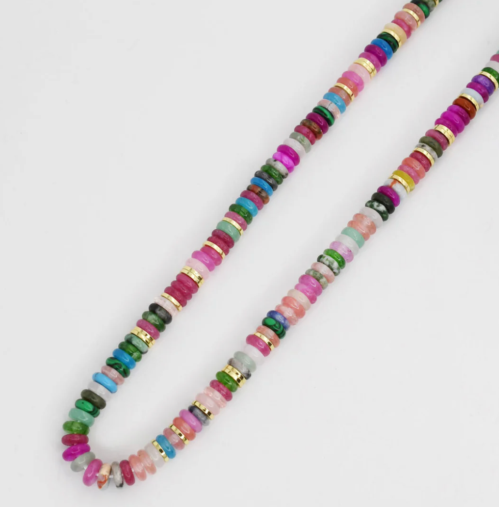 Rainbow Gold Gemstone Necklace  *30A OCTOBER LIVE PREORDER