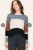 Charcoal Colorblock Pullover Sweater