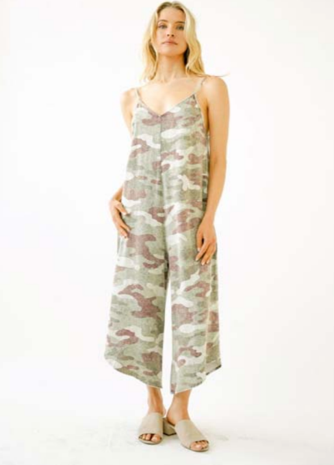 Washed Camo Jumpsuit | MYSTREE *30A JANUARY PREORDER