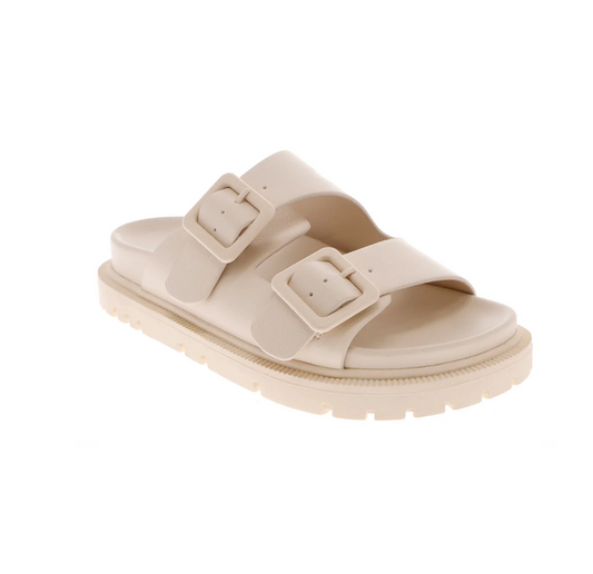 The Gen Nude Dual Buckle Sandal | MIA SHOES - Final Sale