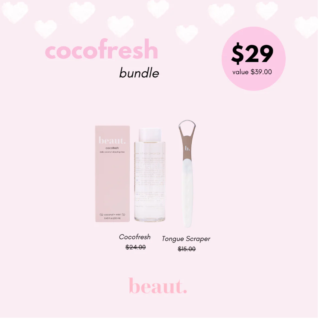 coco fresh bundle with white tongue scraper | BEAUT *30A JANUARY PREORDER