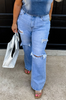 Ashland Straight Leg Distressed Denim Jean | Blakeley Jeans**