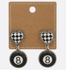 Heart Eight Ball Earrings