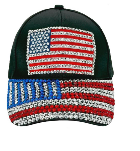 Bedazzled USA Flag Trucker Hat