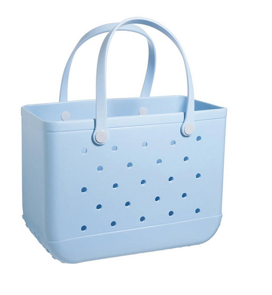 Sky Blue Rubber Beach Tote Bag