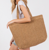 Solid Taupe Crochet Tote Bag