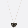 Studded Heart Metal Pendant Necklace