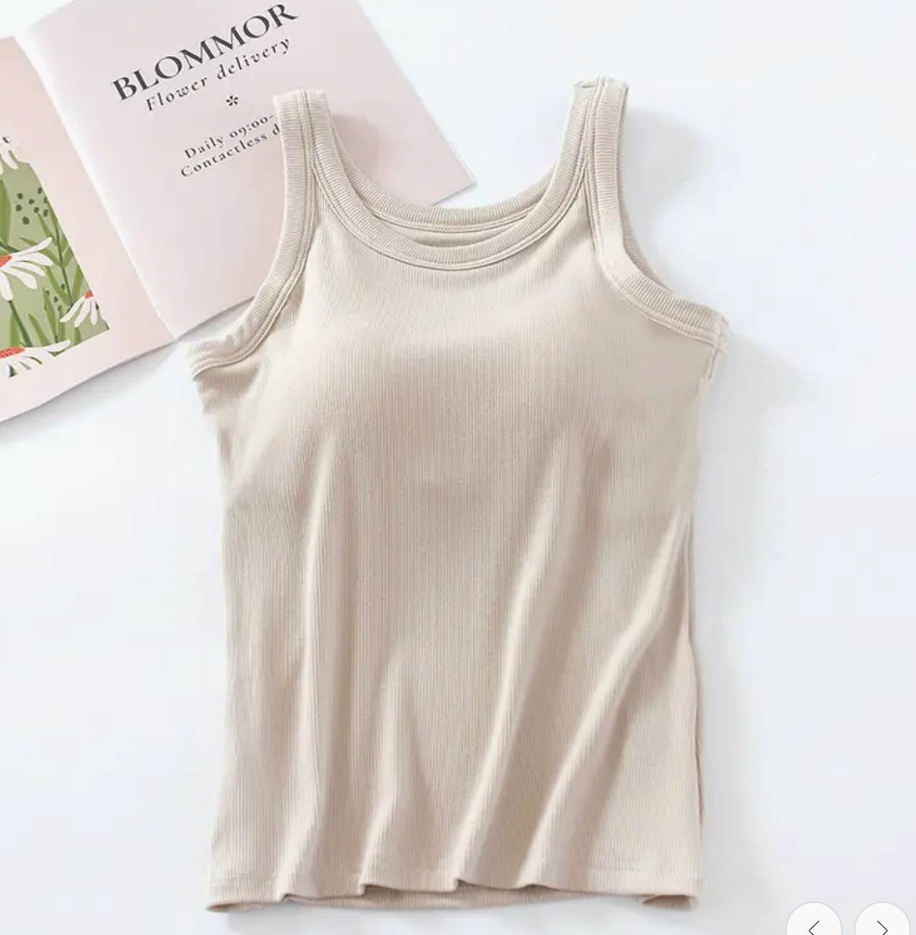 Athleisure Built-in Bra Rib Tank Top (7 COLORS)