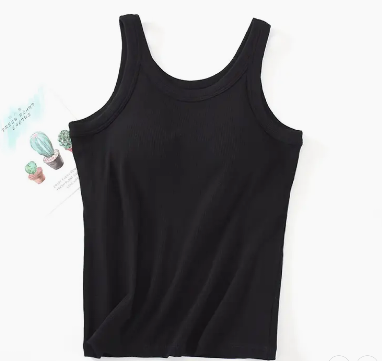 Athleisure Built-in Bra Rib Tank Top (7 COLORS)