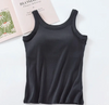 Athleisure Built-in Bra Rib Tank Top (7 COLORS)