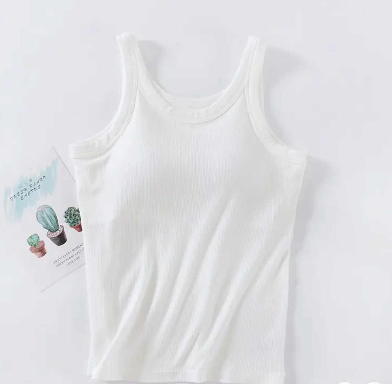 Athleisure Built-in Bra Rib Tank Top (7 COLORS)