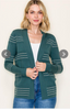 Striped Open Front Cardigan