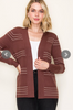 Striped Open Front Cardigan