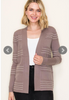 Striped Open Front Cardigan