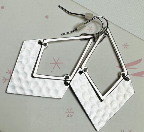 Matte Silver Open V Earrings