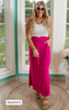 MAGENTA SMOCKED MAXI SKIRT 