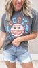 Stay Free smiley face graphic tee with Americana stars and stripes design.
