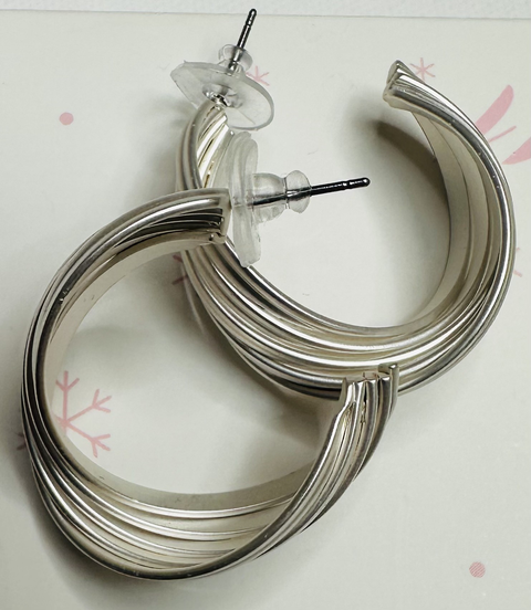 Subtle Twist Satin Hoop Earrings