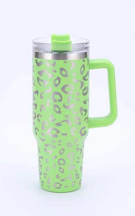 BHB Exclusive: Lime Green Leopard 40oz Tumbler