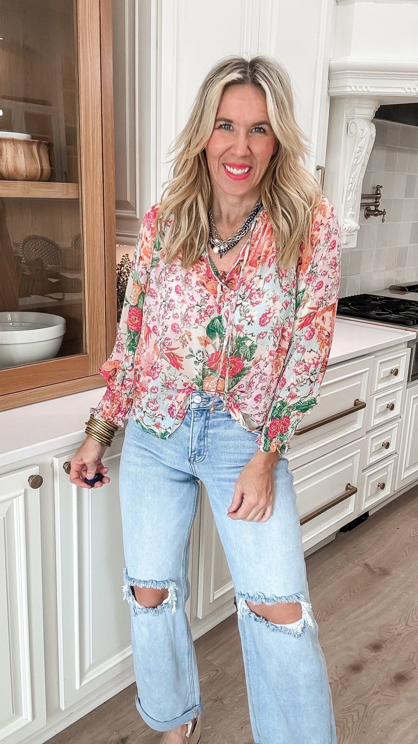 The Bloom Edit Floral Flowy Blouse