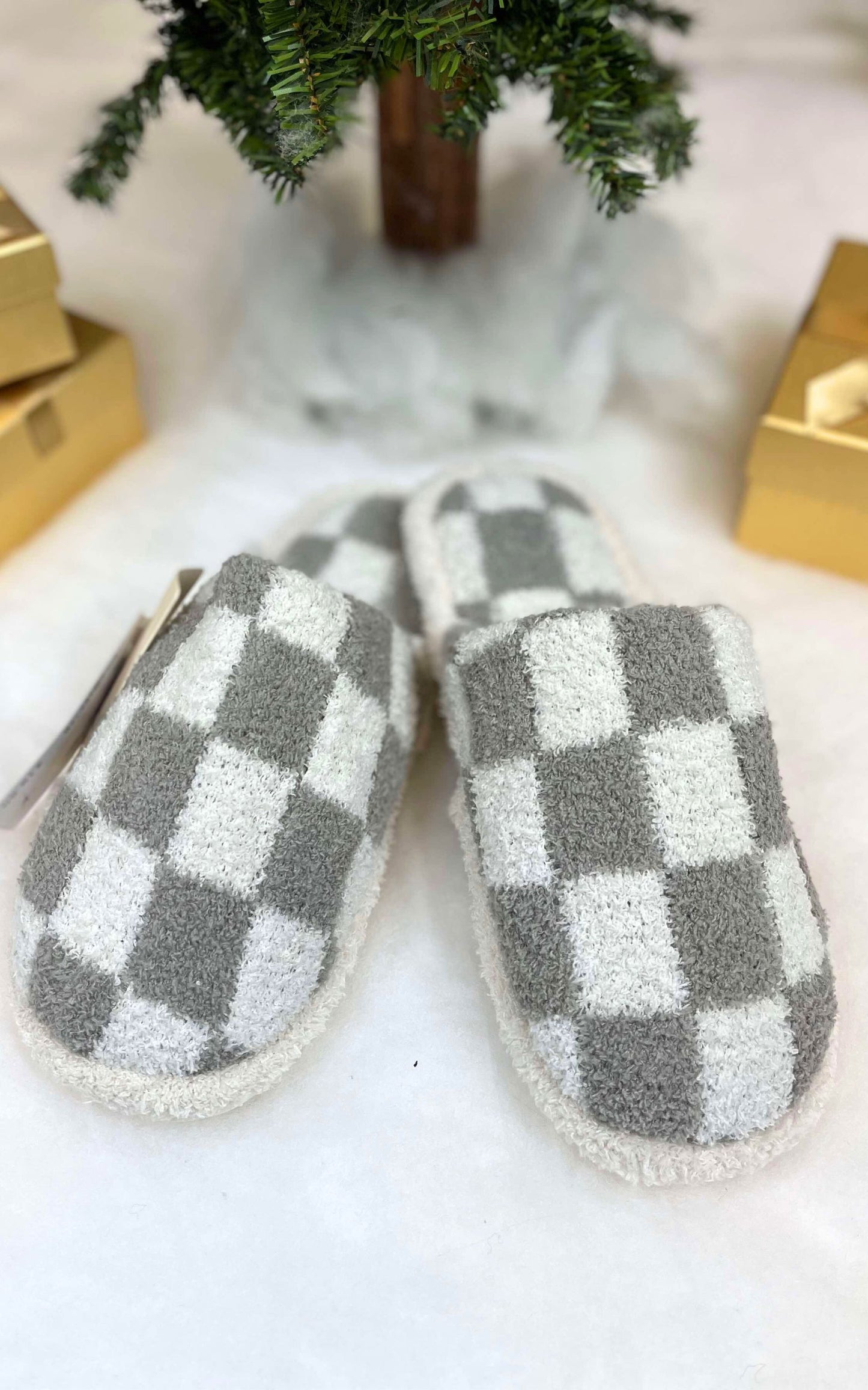 Grey Checkered Slipper **DEAL - COUPON EXCLUDED