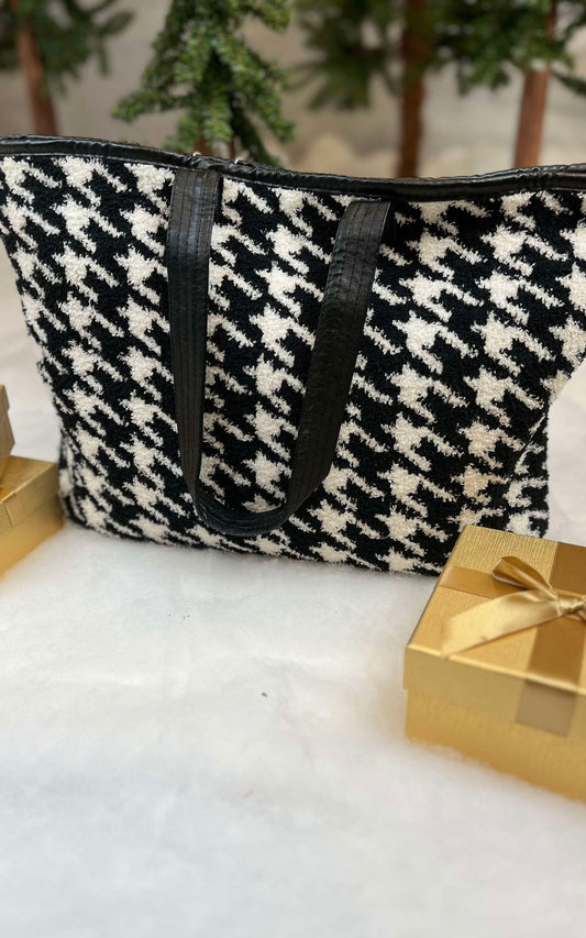 Houndstooth Tote Bag