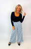 Heather Grey Checkerboard Wide Palazzo Pants