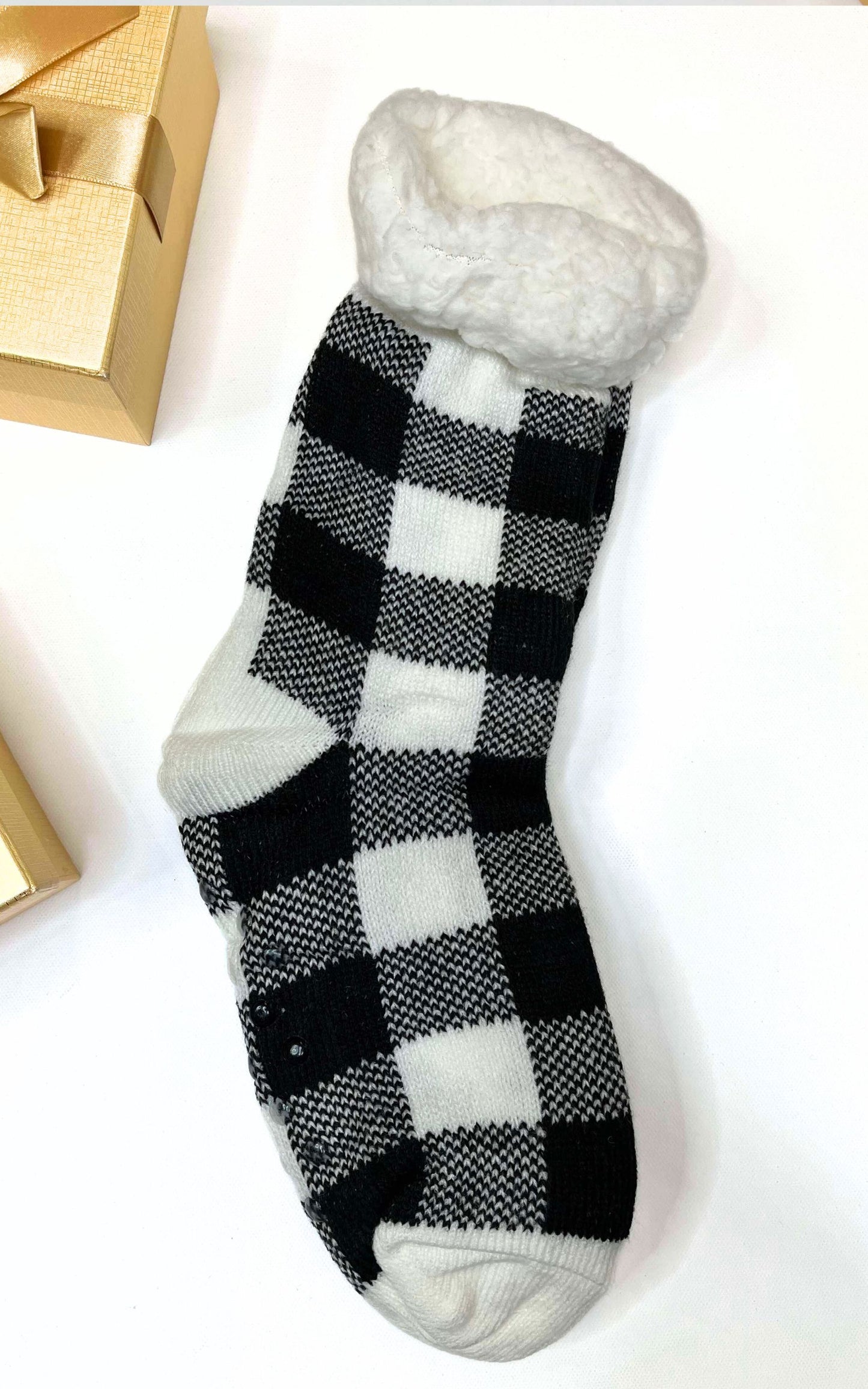 Buffalo Plaid Gripper Winter Socks -