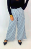 Heather Grey Checkerboard Wide Palazzo Pants - DEAL