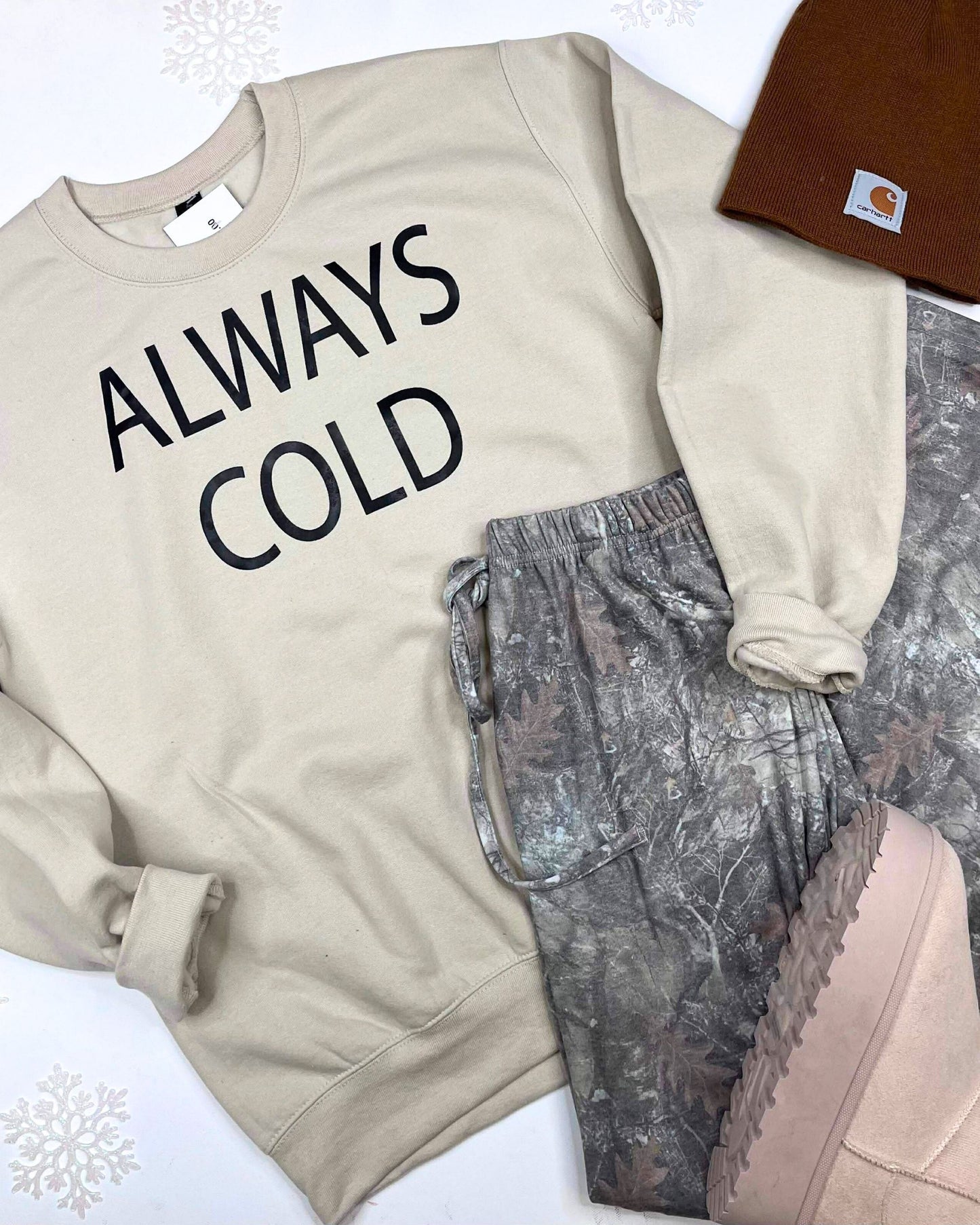 Always Cold Crewneck Graphic Sweatshirt