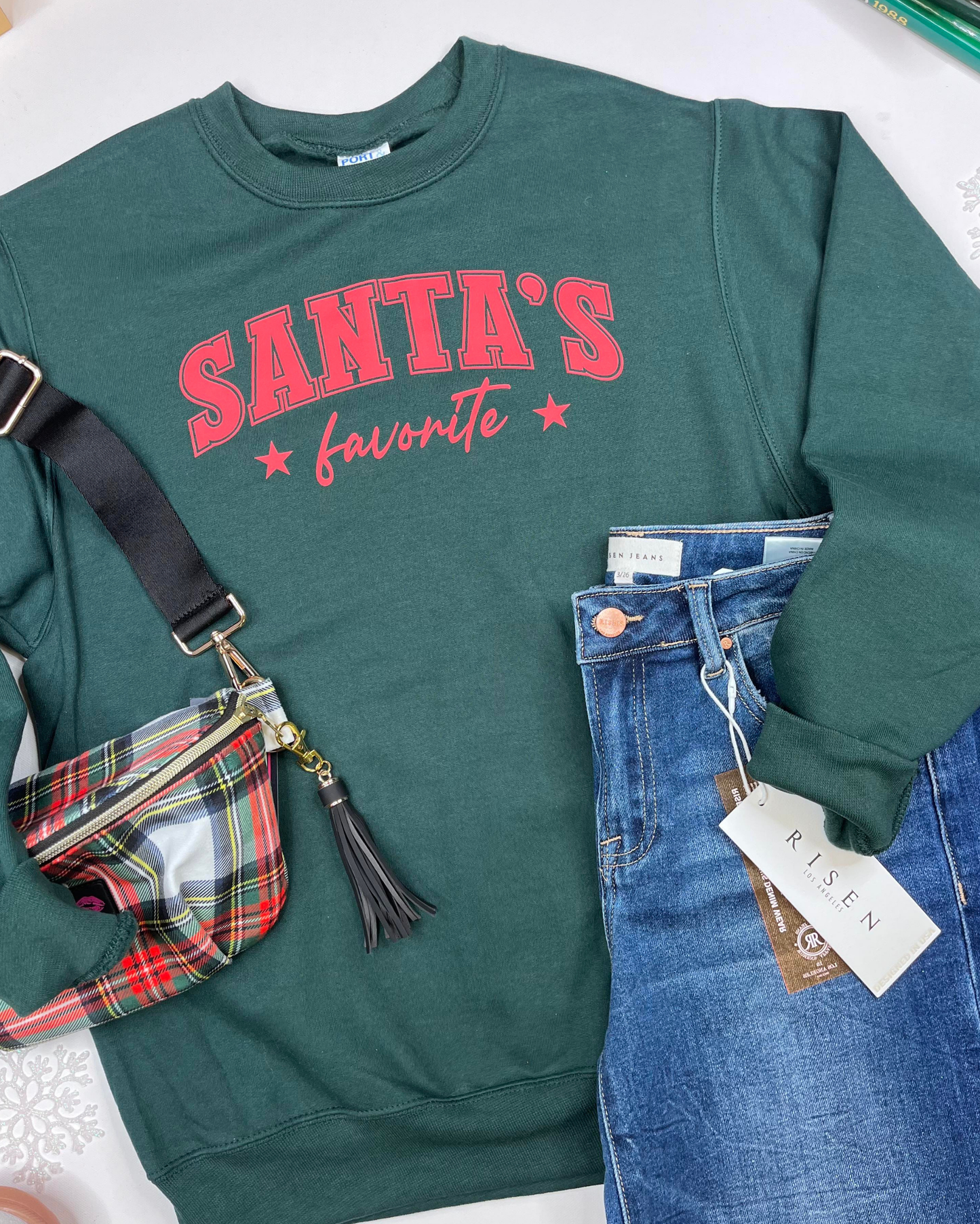 Santa's Favorite Crewneck Graphic Sweatshirt
