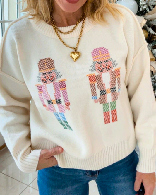 Nutcracker Embroidered Sweater