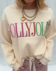 Holly Jolly Embroidered Fleece Terry Sweatshirt