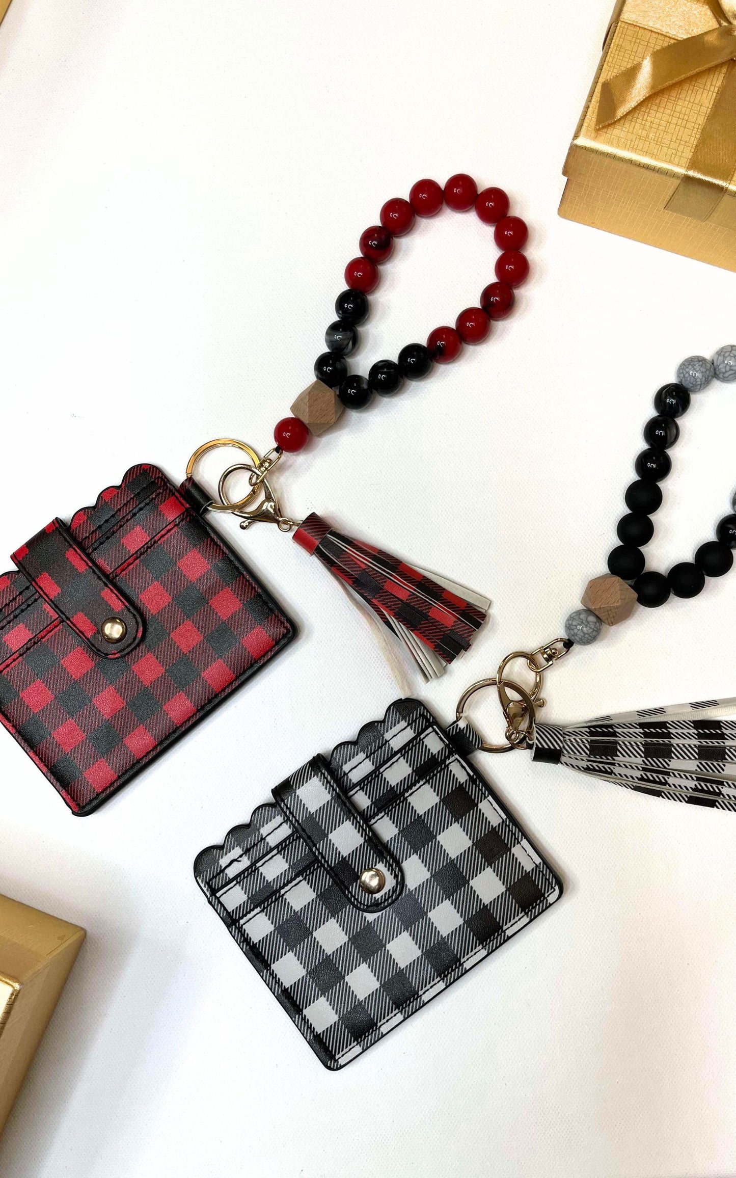 Buffalo Plaid Wristlet ID Holder