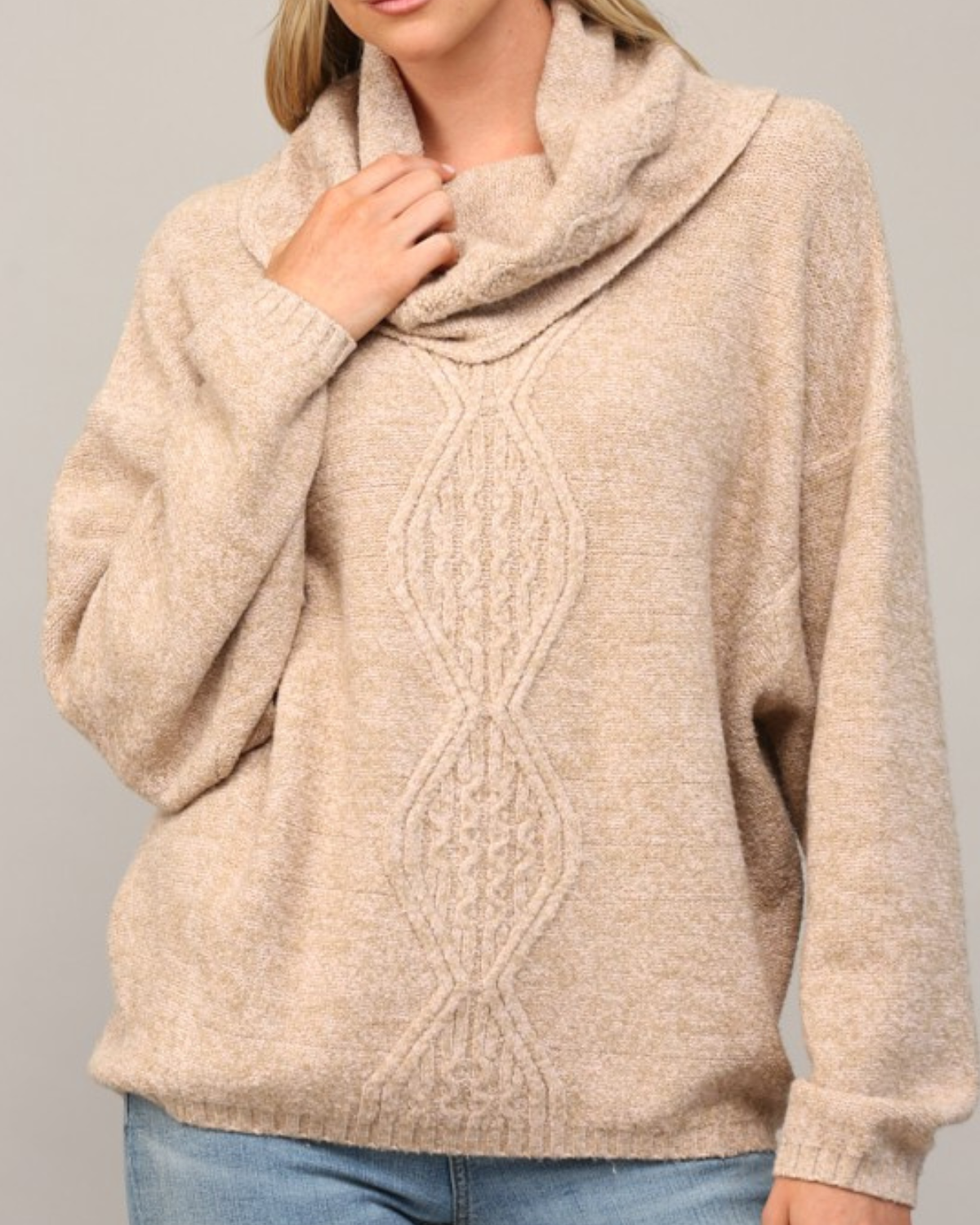 Marled Yarn Cowl Neck Long Sleeve Sweater | FATE *30A SEPT PREORDER**