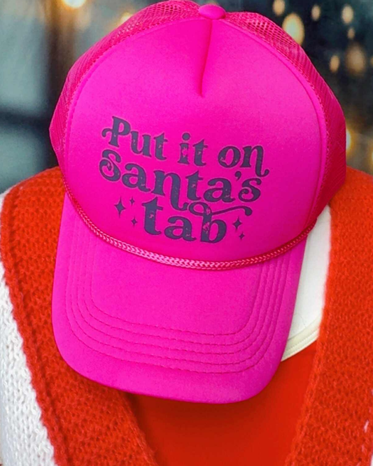 Put it On Santa's Tab Trucker Hat - Hot Pink *DEAL*