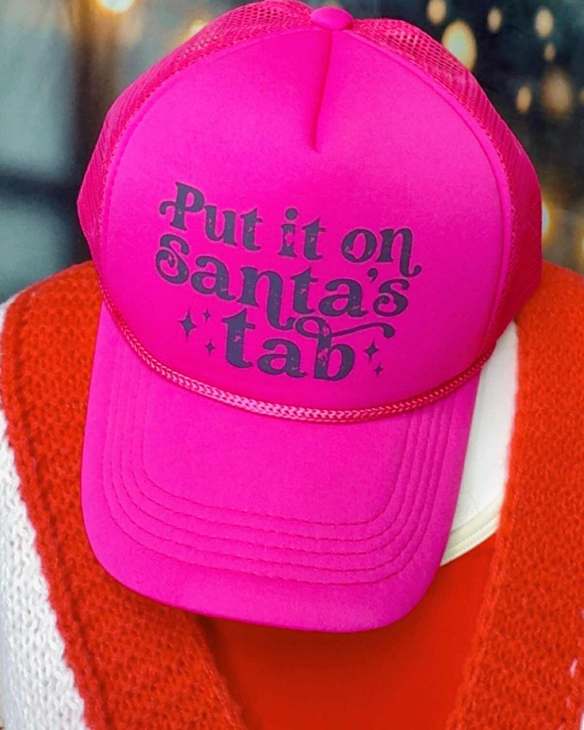 Put it On Santa's Tab Trucker Hat - Hot Pink *DEAL*