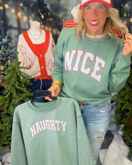 Naughty/Nice Reversible Graphic Sweatshirt - DEAL