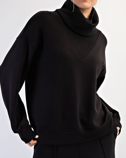Modal Scuba Luxe V-Turtleneck | RAE MODE (2 COLORS)