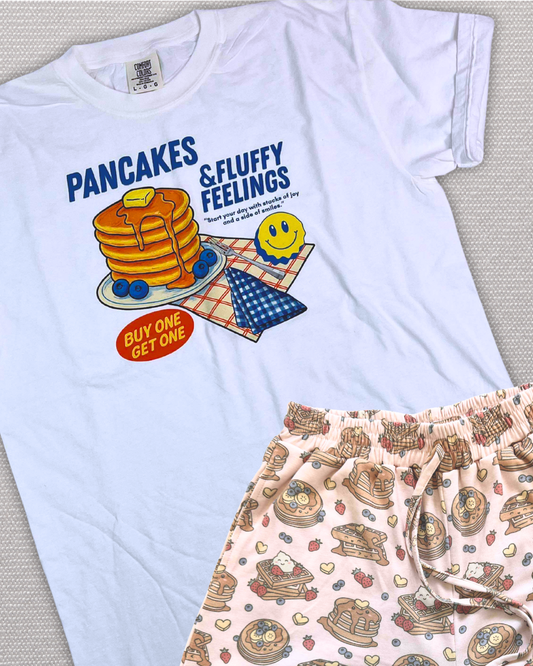 Pancakes & Fluffy Feelings Garment Graphic T-shirt