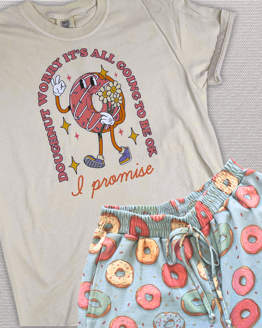 Doughnut Worry It's All Gonna Be Okay Garment Graphic T-shirt